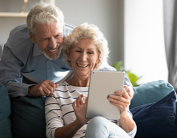 Couple looking at patient portal