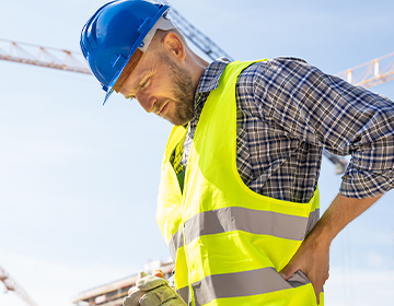 Injured worker on construction site